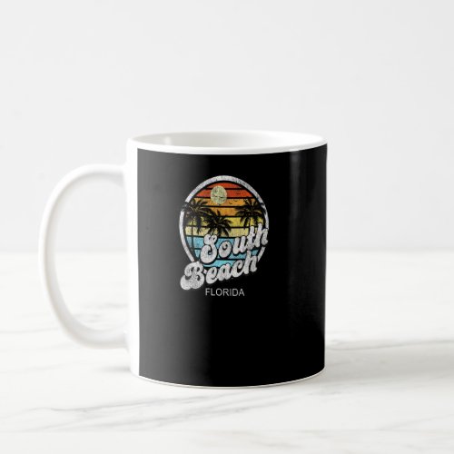 South Beach Miami Florida Vacation Weathered Retro Coffee Mug