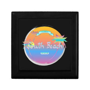 South Beach, Miami, Florida with Palms Jewelry Box