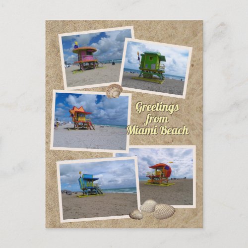 South Beach Miami Lifeguard Towers Postcard