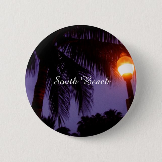 South Beach Miami Pinback Button (Front)