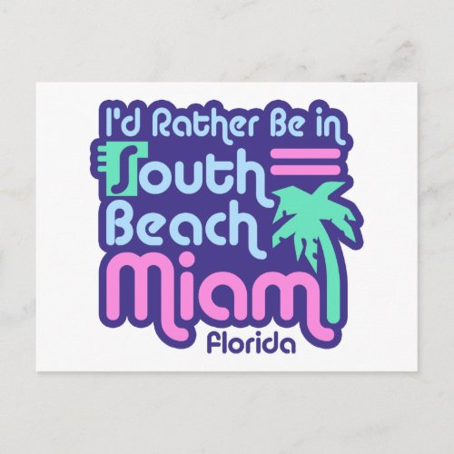 South Beach Miami Postcard