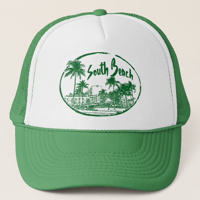 SOUTH BEACH MIAMI SUN GEAR TRUCKER HAT (Front)