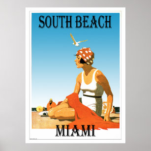 South Beach Miami Posters Photo Prints Zazzle South Beach Miami Vintage Poster