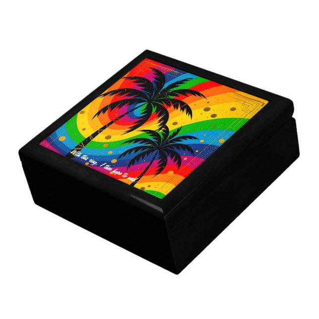 [South Beach Vibes] Retro Tropical Proposal RIng Gift Box (Side)