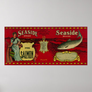 South Bellingham, Washington - Seaside Salmon Poster