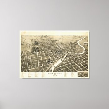 South Bend  Indiana (1890) Canvas Print by TheArts at Zazzle