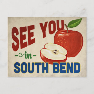 South Bend Indiana Apple - Vintage Travel Postcard