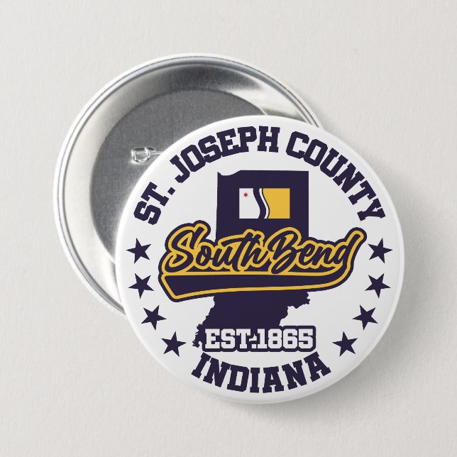 South Bend,Indiana Button (Front & Back)