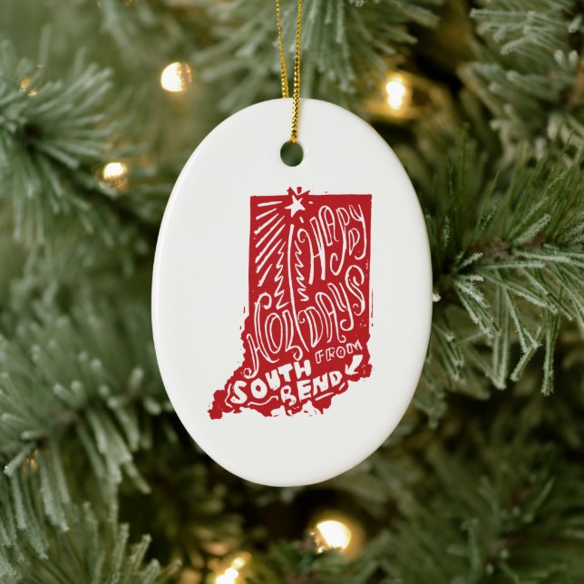 South Bend Indiana Holiday Tree Ornament (Tree)