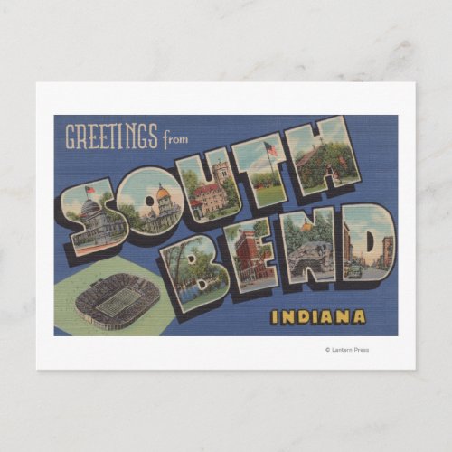 South Bend Indiana _ Large Letter Scenes Postcard