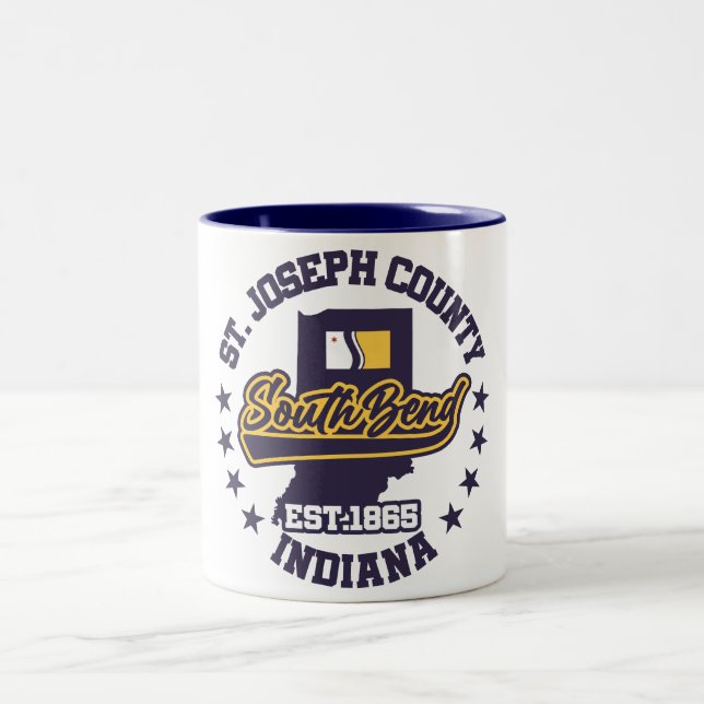 South Bend,Indiana Two-Tone Coffee Mug (Center)