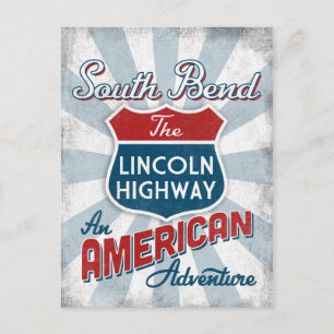 South Bend Lincoln Highway Vintage America Indiana Postcard