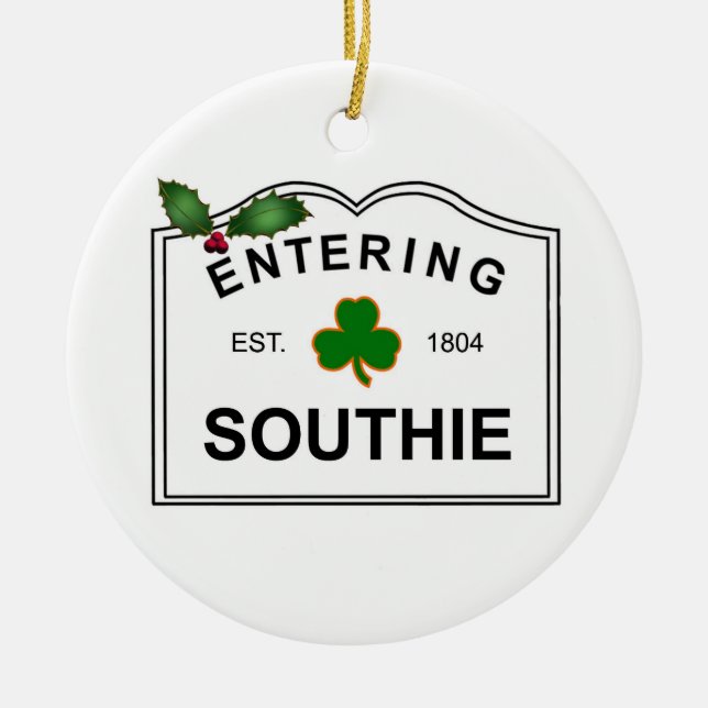 South Boston MA Ceramic Ornament (Front)