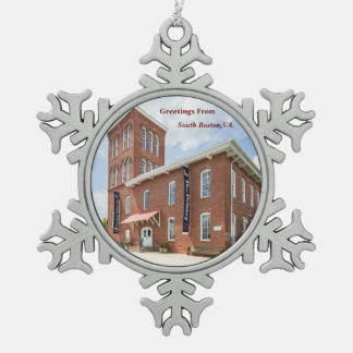 South Boston,VA Snowflake Pewter Christmas Ornament