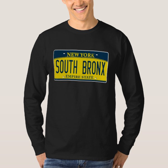 South Bronx New York Ny Neighborhood License Plate T-Shirt (Front)
