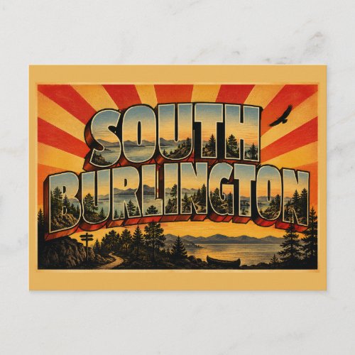 South Burlington VT Lake Champlain Forest Art Postcard