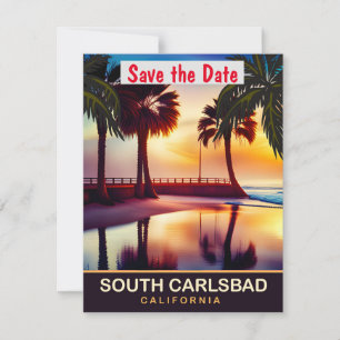 South Carlsbad California Palm Wedding Invitation