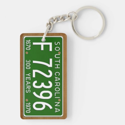 South Carolina 1970 Vintage License Plate Keychain