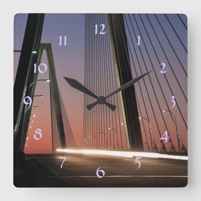 South Carolina, Arthur Ravenel Jr. Bridge Square Wall Clock (Front)