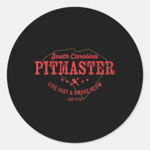 South Carolina Bbq Pitmaster For Meat Smoking Gril Classic Round Sticker