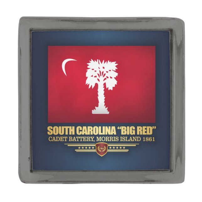 South Carolina "Big Red" Gunmetal Finish Lapel Pin (Front)