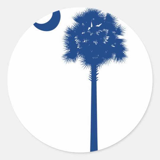 South Carolina blue Palmetto Classic Round Sticker