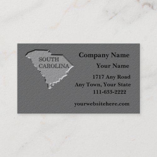 South Carolina  Business card  carved stone look