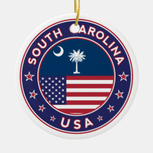 South Carolina Ceramic Ornament