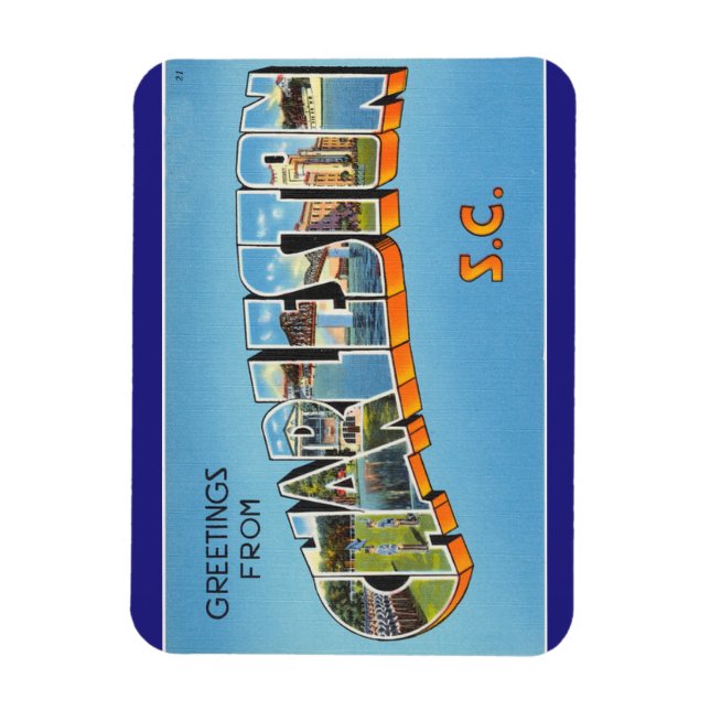 South Carolina, Charleston Beach Magnet (Vertical)