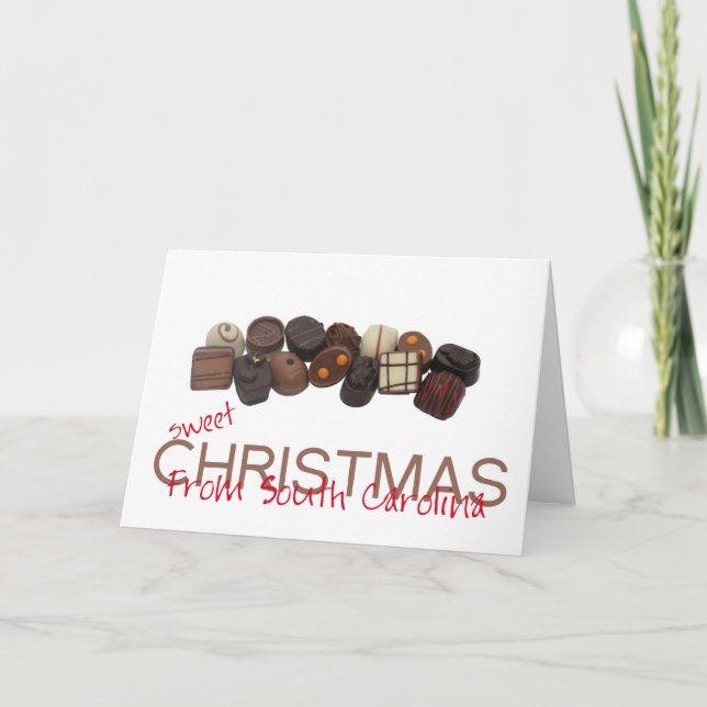 South Carolina  Christmas Card, state specific Holiday Card (Front)