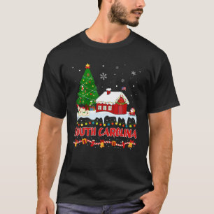 South Carolina Christmas Tree Light Pyjama State O T-Shirt
