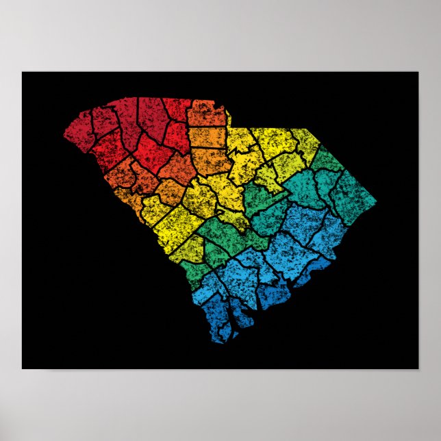 south carolina color counties poster (Front)