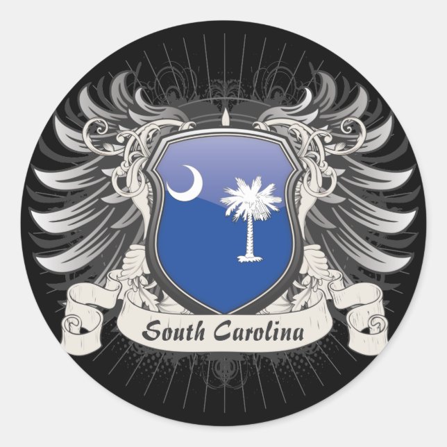 South Carolina Crest Classic Round Sticker (Front)