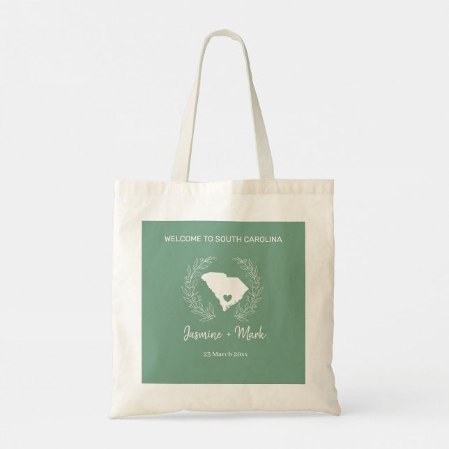 South Carolina Destination Wedding Welcome   Tote Bag (Back)