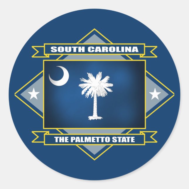 South Carolina Diamond Classic Round Sticker (Front)