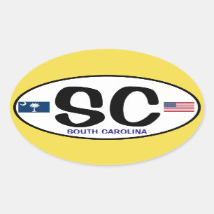 South Carolina Euro-Style Oval Sticker