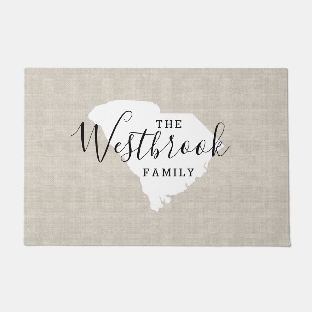 South Carolina Family Monogram State Doormat (Front)