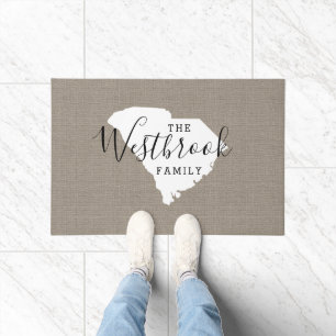 South Carolina Family Monogram State Doormat