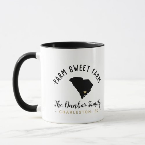 South Carolina Farm Sweet Farm Family Monogram Mug