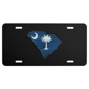South Carolina flag and map License Plate