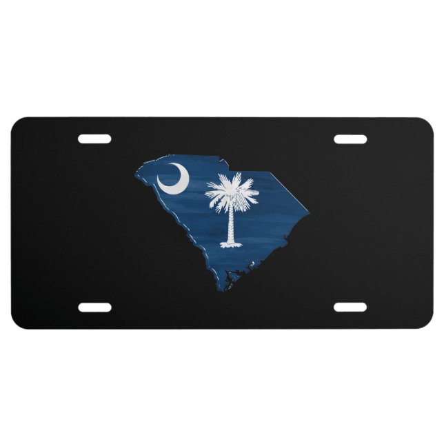 South Carolina flag and map License Plate (Front)