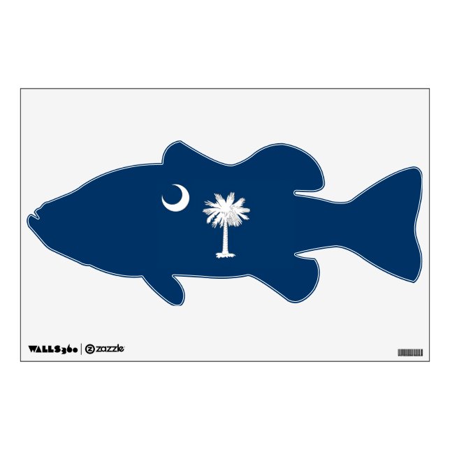 South Carolina Flag Bass Wall Decal (Front)