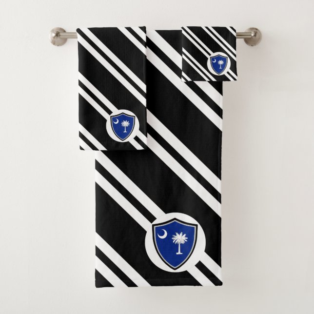 South Carolina flag Bath Towel Set (Insitu)
