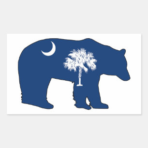 South Carolina Flag Bear Rectangular Sticker