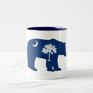South Carolina Flag Bear Two-Tone Coffee Mug