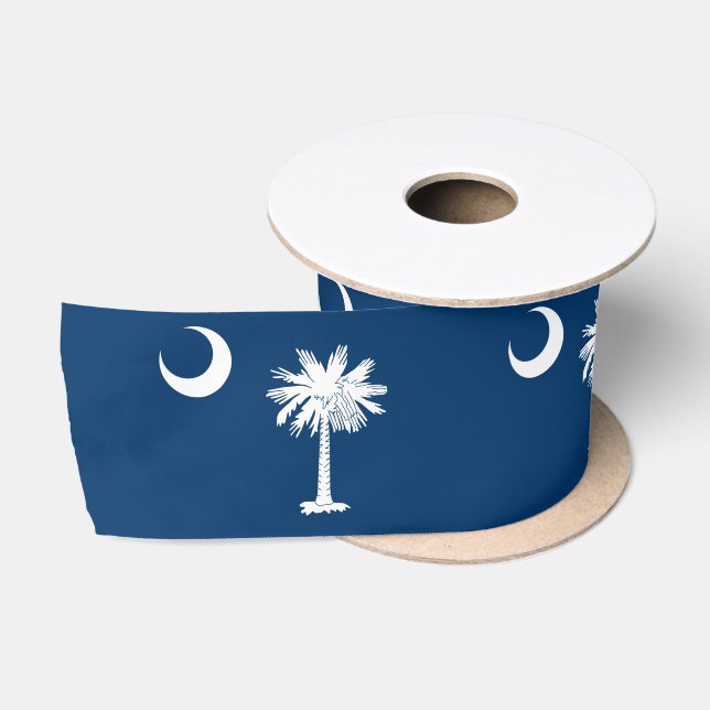 South Carolina & Flag, birthday party /sports Satin Ribbon (Spool)