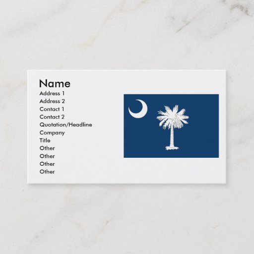 Customizable South Carolina Flag Business Card Templates