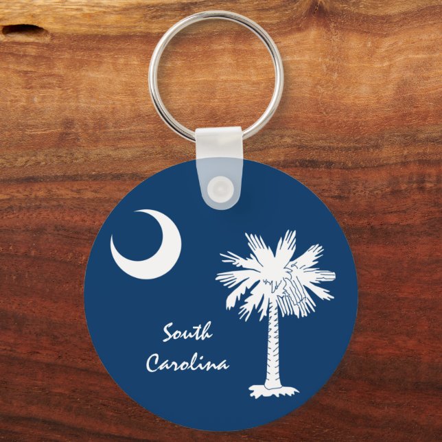 South Carolina Flag & Carolina State USA / sports Keychain (Front)