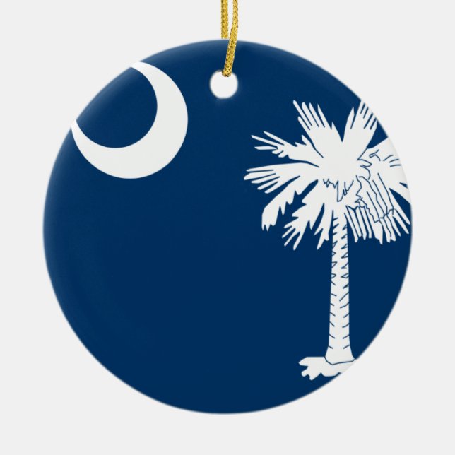 South Carolina Flag Ceramic Ornament (Front)