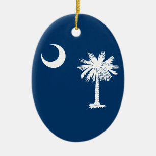 South Carolina Flag Ceramic Ornament